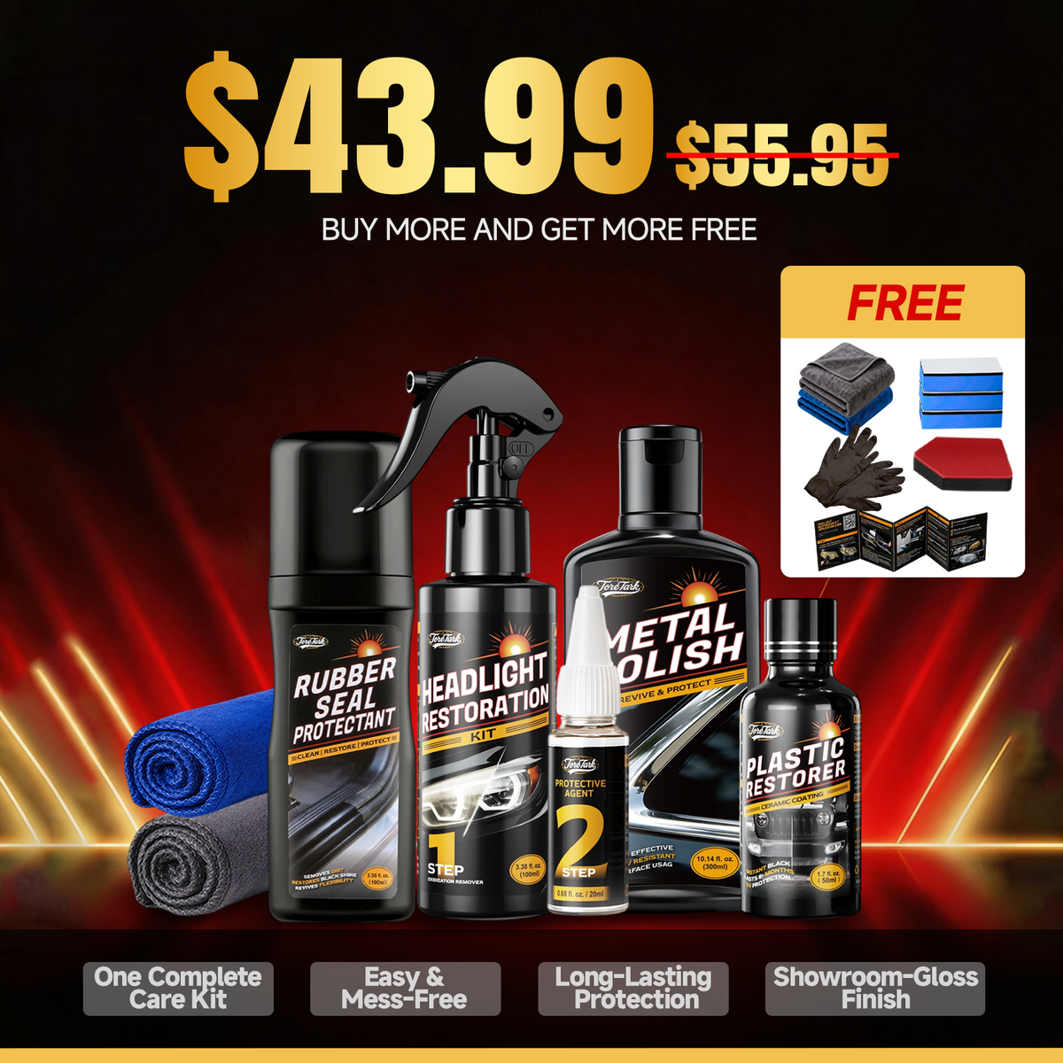 🥳HOT SALE🥳💞50K+ SOLD! Toretark Car Headlight Restoration Kit