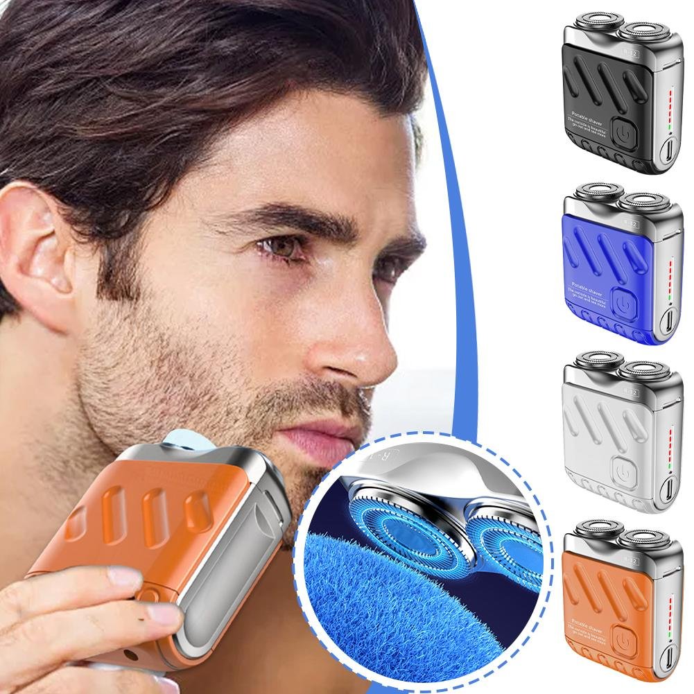 2025 Neues Design✨🎁Tragbarer rotierender Elektrorasierer mit zwei Ringen