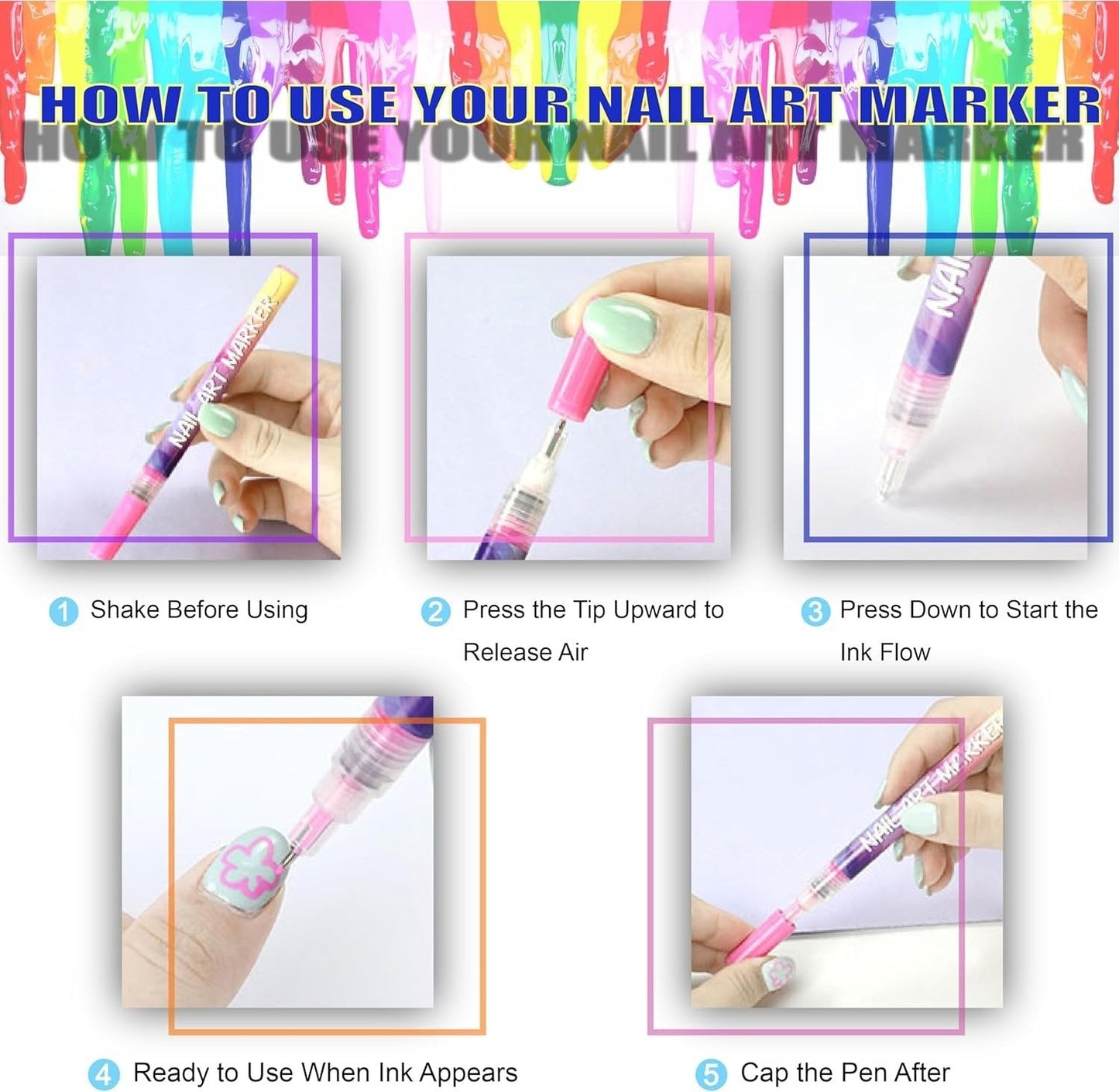 🎁 Hot Sale 50 % RABATT ⏳🎨 12 Farben Nagelkunst-Stifte-Set