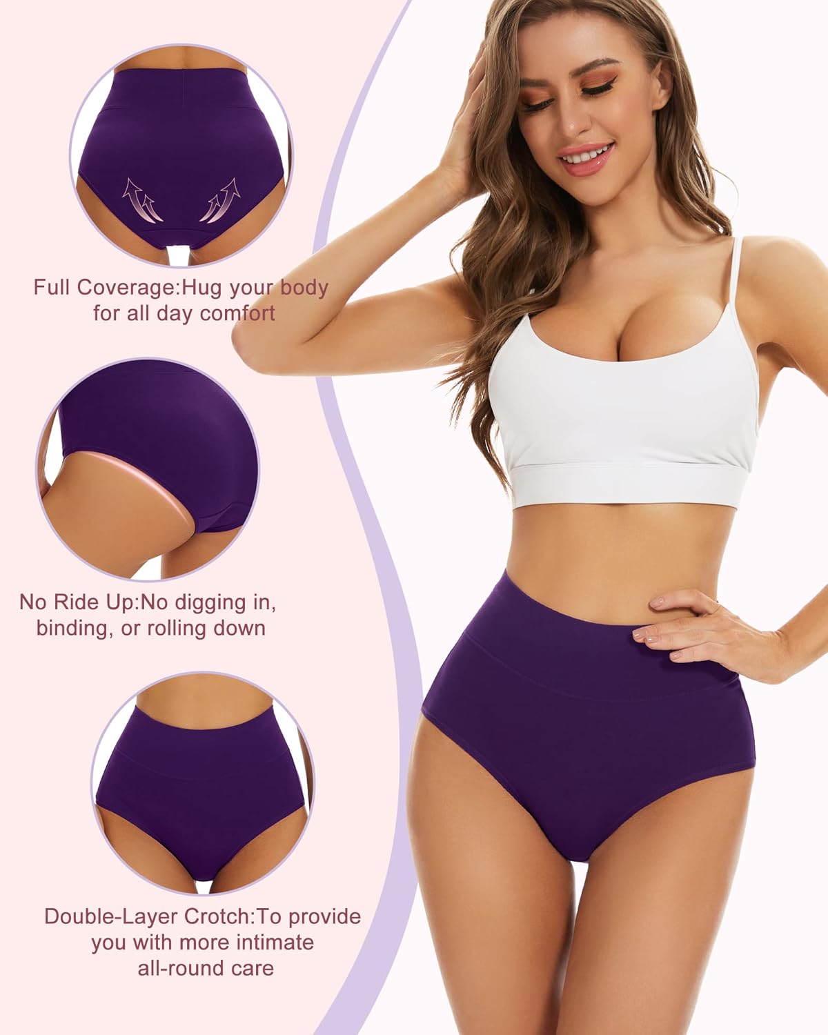 đBuy 1 Get 5 PacksâšPlus Size High-Waist Hip-Lifting Cotton Panties for Women