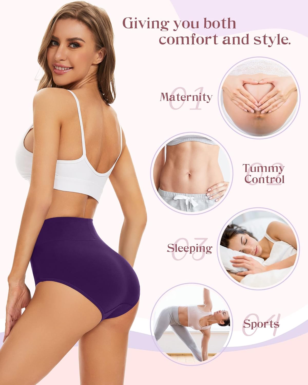 đBuy 1 Get 5 PacksâšPlus Size High-Waist Hip-Lifting Cotton Panties for Women