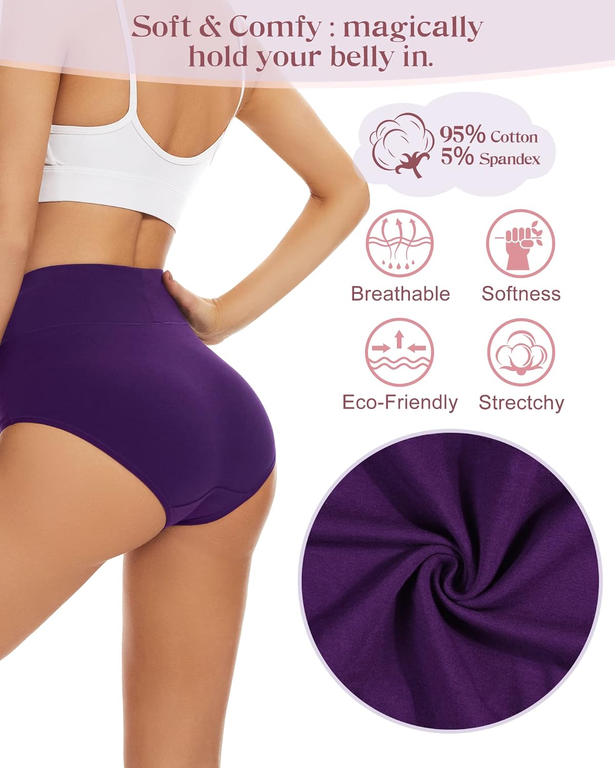 đBuy 1 Get 5 PacksâšPlus Size High-Waist Hip-Lifting Cotton Panties for Women