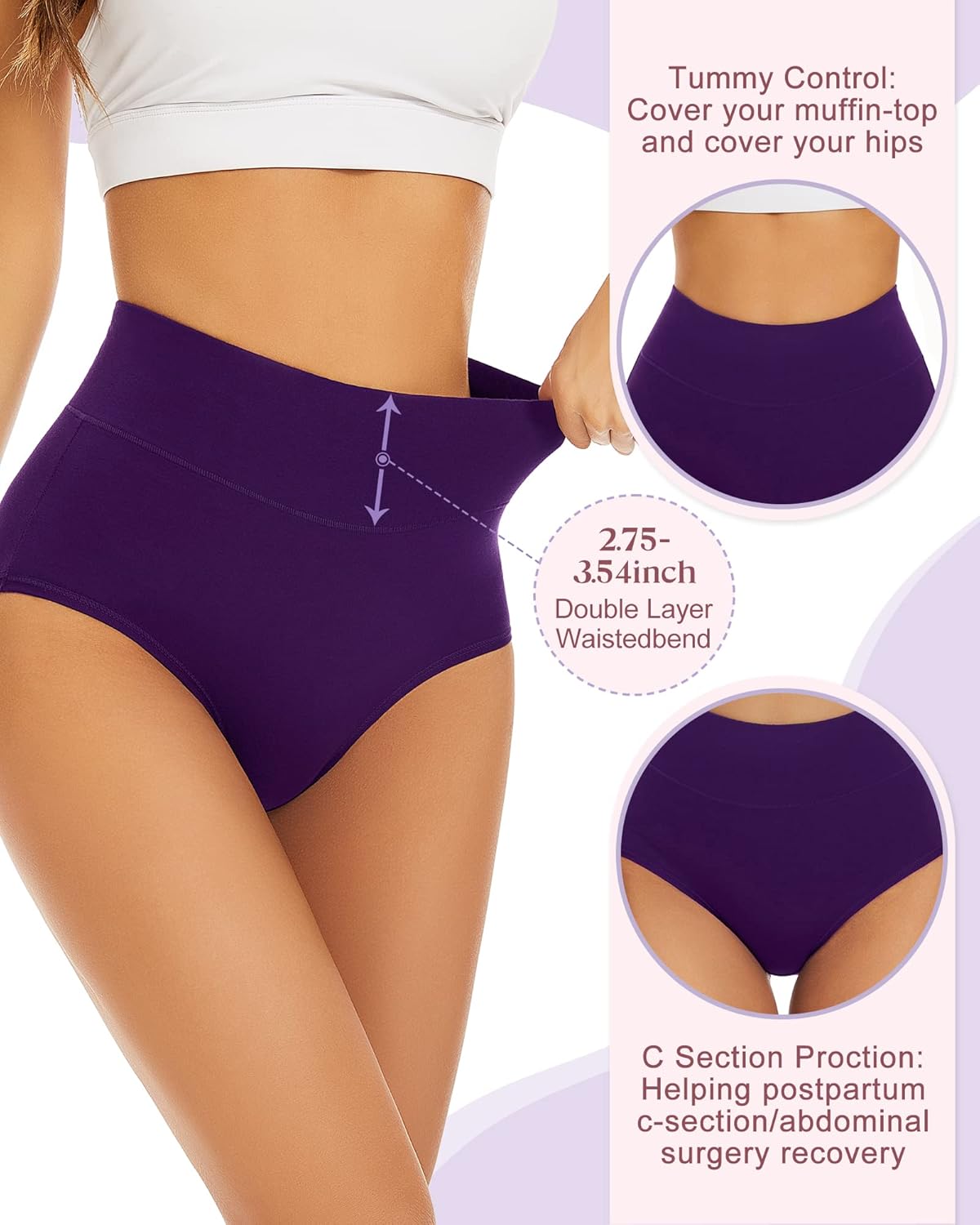 đBuy 1 Get 5 PacksâšPlus Size High-Waist Hip-Lifting Cotton Panties for Women