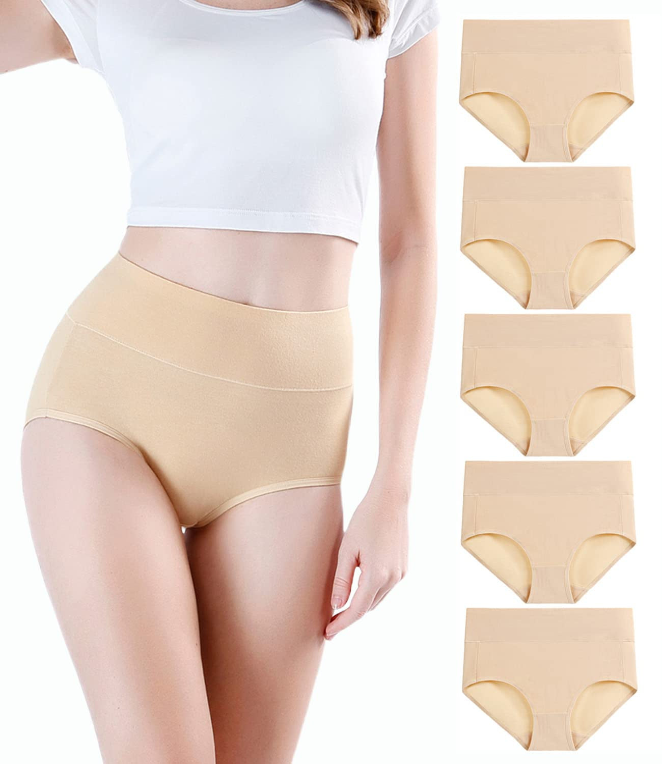 đBuy 1 Get 5 PacksâšPlus Size High-Waist Hip-Lifting Cotton Panties for Women