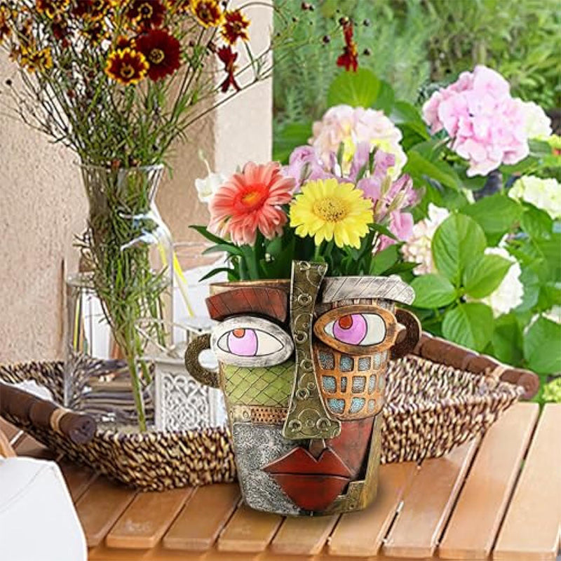 Einzigartige abstrakte Schönheit Gesicht Blumentopf