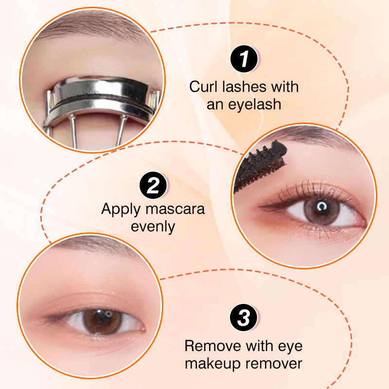 Long Lasting Curling Mini-Brush Waterproof Mascara