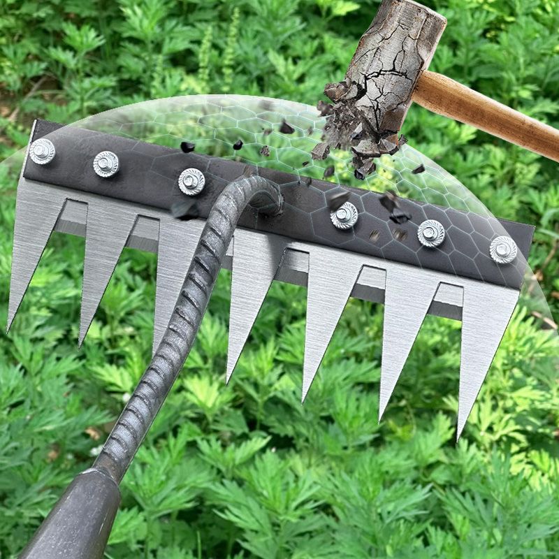 đ„FrĂŒhherbst-Angeboteđ5/6/7/8 Unkrautrechen mit GartenzĂ€hnen aus Karbonstahl