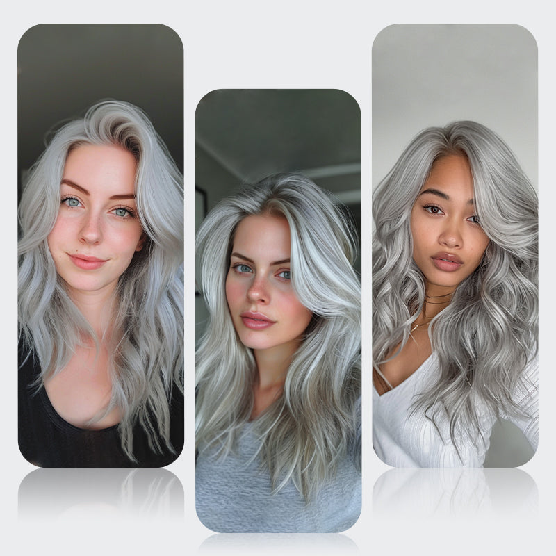 2-in-1-Silber-Haarfarbe mit natürlichem Essenz-Extrakt