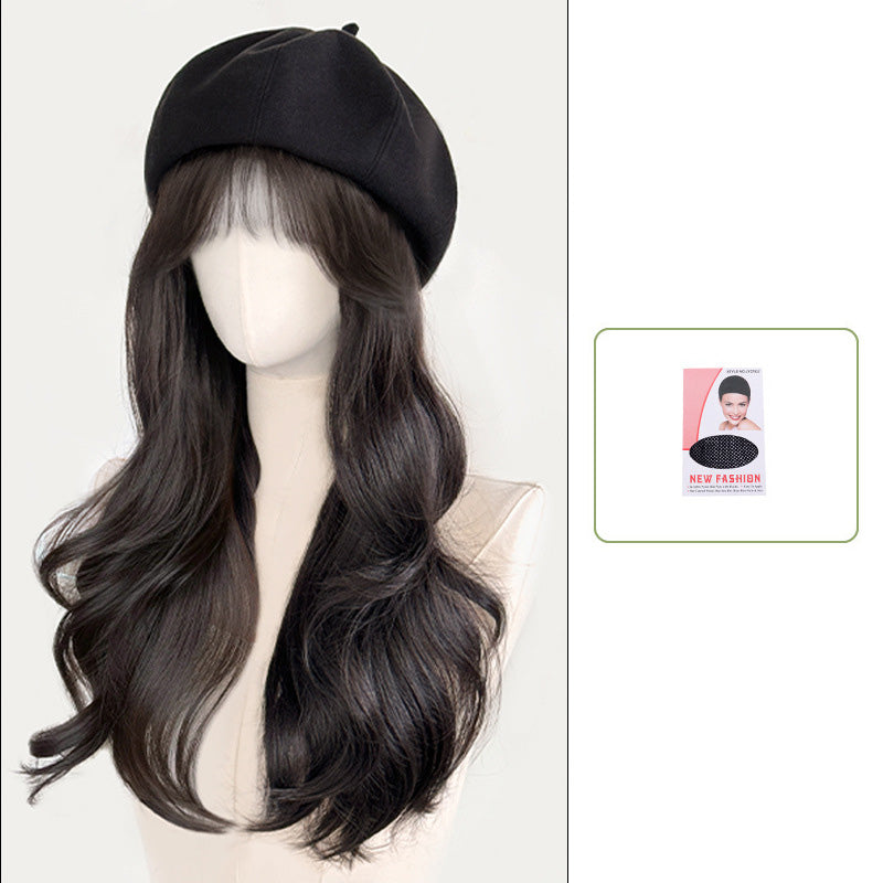 Vielseitiges Barett-Perückenset mit langem lockigem Haar(Großes Angebot⛄BUY 2 Get 10% OFF + Freeshipping)