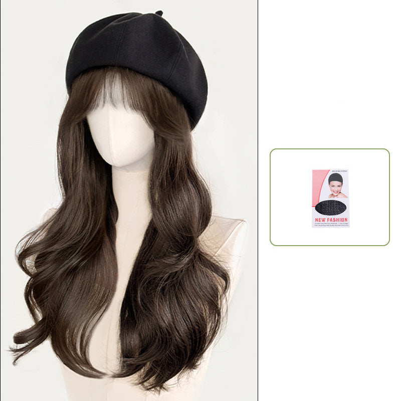 Vielseitiges Barett-Perückenset mit langem lockigem Haar(Großes Angebot⛄BUY 2 Get 10% OFF + Freeshipping)