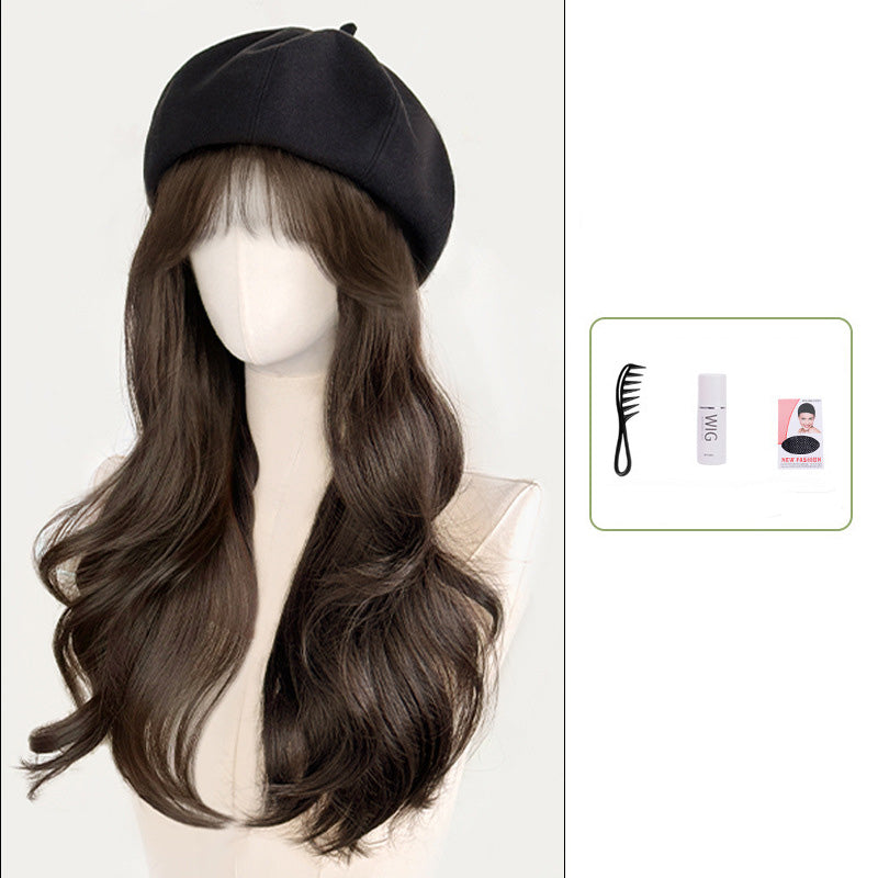 Vielseitiges Barett-Perückenset mit langem lockigem Haar(Großes Angebot⛄BUY 2 Get 10% OFF + Freeshipping)