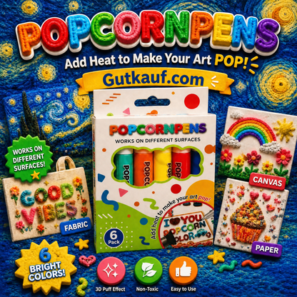 💥 KAUF 2, ERHALTE 1 GRATIS + 50 % RABATT!🥳Magische Popcorn-Stifte mit Blaseneffekt, wärmeaktivierte Popcorn-Stifte, DIY-3D-Kunstmarker für Kinderbastelprojekte
