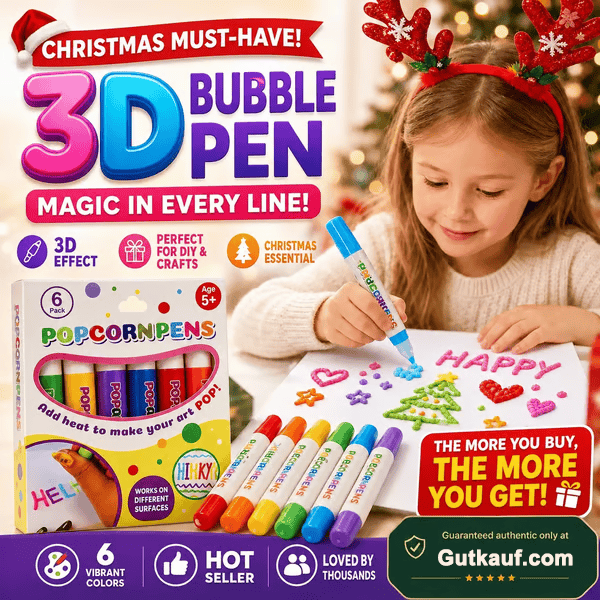 💥 KAUF 2, ERHALTE 1 GRATIS + 50 % RABATT!🥳Magische Popcorn-Stifte mit Blaseneffekt, wärmeaktivierte Popcorn-Stifte, DIY-3D-Kunstmarker für Kinderbastelprojekte