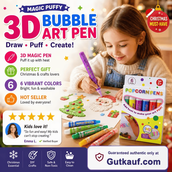 💥 KAUF 2, ERHALTE 1 GRATIS + 50 % RABATT!🥳Magische Popcorn-Stifte mit Blaseneffekt, wärmeaktivierte Popcorn-Stifte, DIY-3D-Kunstmarker für Kinderbastelprojekte