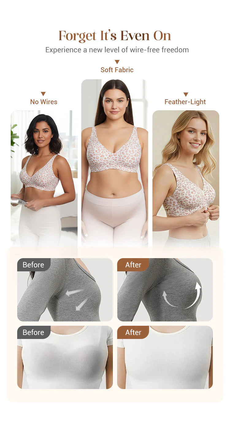 💕  – der ultra-bequeme, drahtlose Damen-BH: nahtlos, Tief-V & Push-Up
