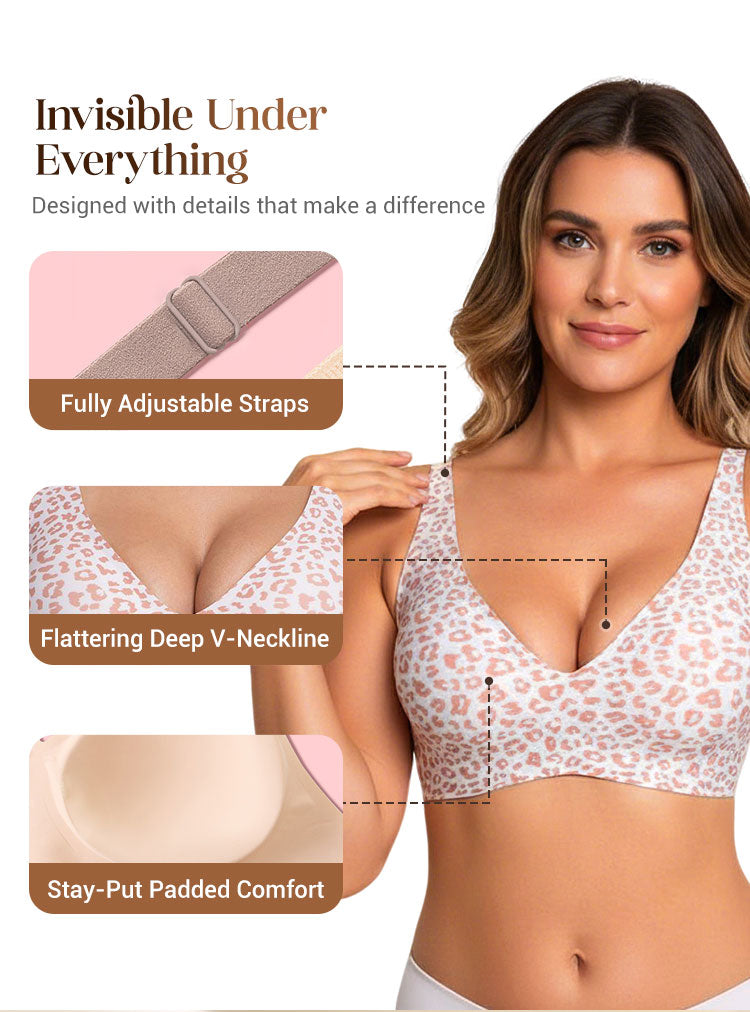 💕  – der ultra-bequeme, drahtlose Damen-BH: nahtlos, Tief-V & Push-Up