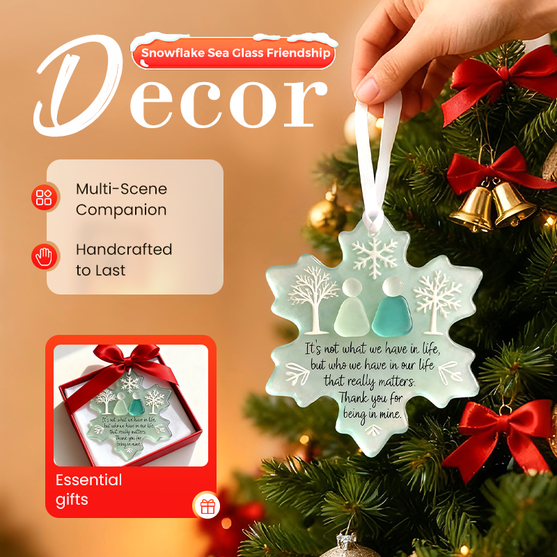 🎄Weihnachts-Vorverkauf €3.69!!☃️🌊Schneeflockenförmige Meerglas-Freundschaftsdeko❄✨ Von der Natur geformt & von Hand gefertigt!