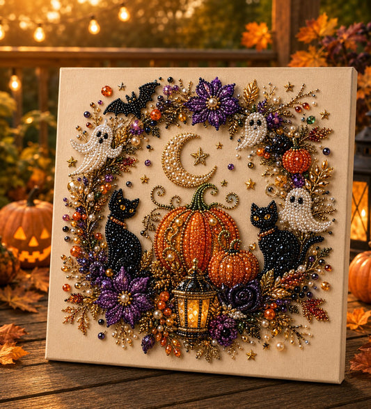 💥 Letzter Tag 56% RABATT👻✨50.000 VERKAUFT!🎃 Halloween Perlkunst DIY-Kit – Keine Malfähigkeiten erforderlich, einfach Perlen zuordnen und platzieren. Erstelle gruselig-süße Dekoration für ein gemütliches Herbst-Zuhause! 🧵🖼️