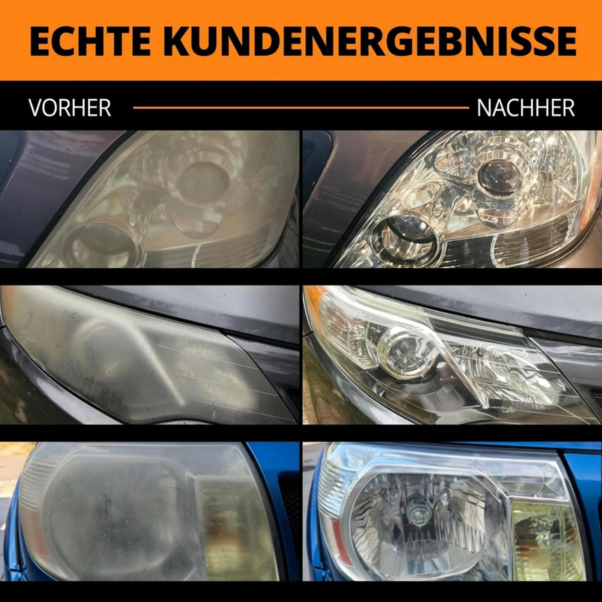 ⏰ 50% Rabatt!! 🥳Scheinwerfer wieder wie neu! Reparaturset gegen Vergilbung & Kratzer –💞 50.000+ zufriedene Kunden – jetzt sichern!