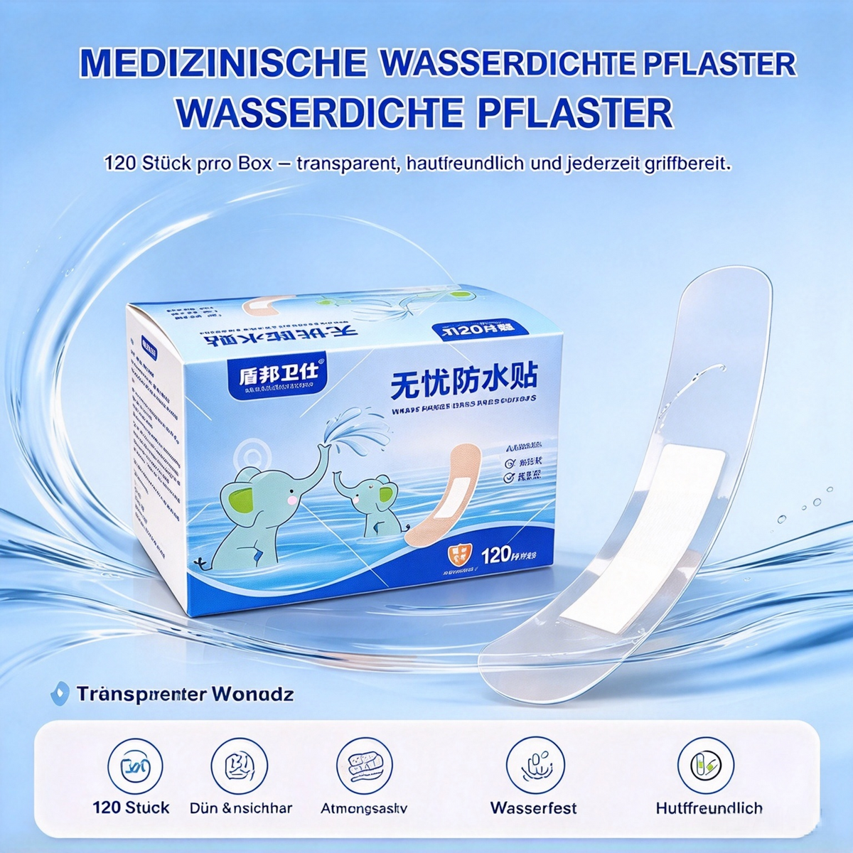 💧 Kleine Wunde & Wasser? Kein Problem! – Wasserfeste, atmungsaktive Wundpflaster – transparent, hautfreundlich & kaum spürbar – schützen zuverlässig bei Händewaschen, Duschen & unterwegs 🩹✨