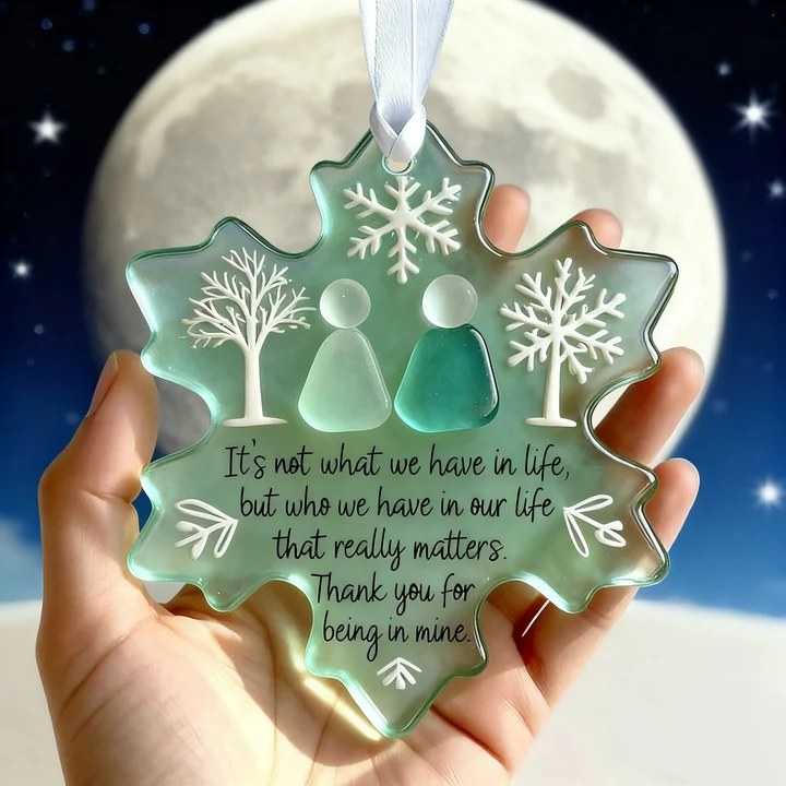🎄Weihnachts-Vorverkauf €3.69!!☃️🌊Schneeflockenförmige Meerglas-Freundschaftsdeko❄✨ Von der Natur geformt & von Hand gefertigt!