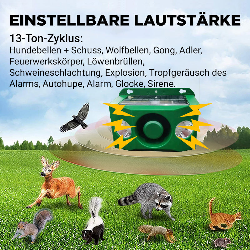 Solarbetriebene Tierabwehr-Warnlichter mit lautem Alarm