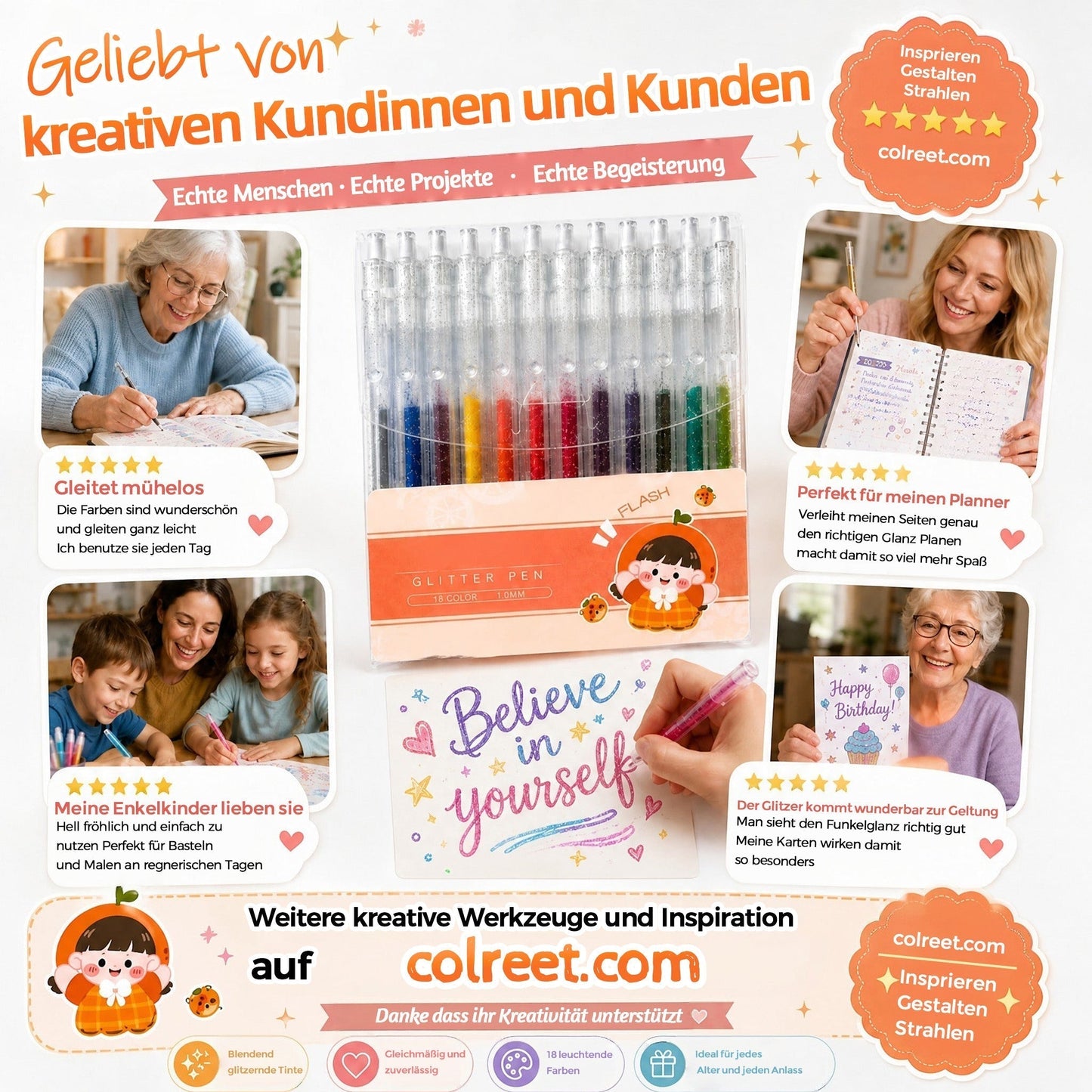 🎁LETZTER TAG DER AKTION 50% RABATT🔥Glitzer-Gelstifte-Set