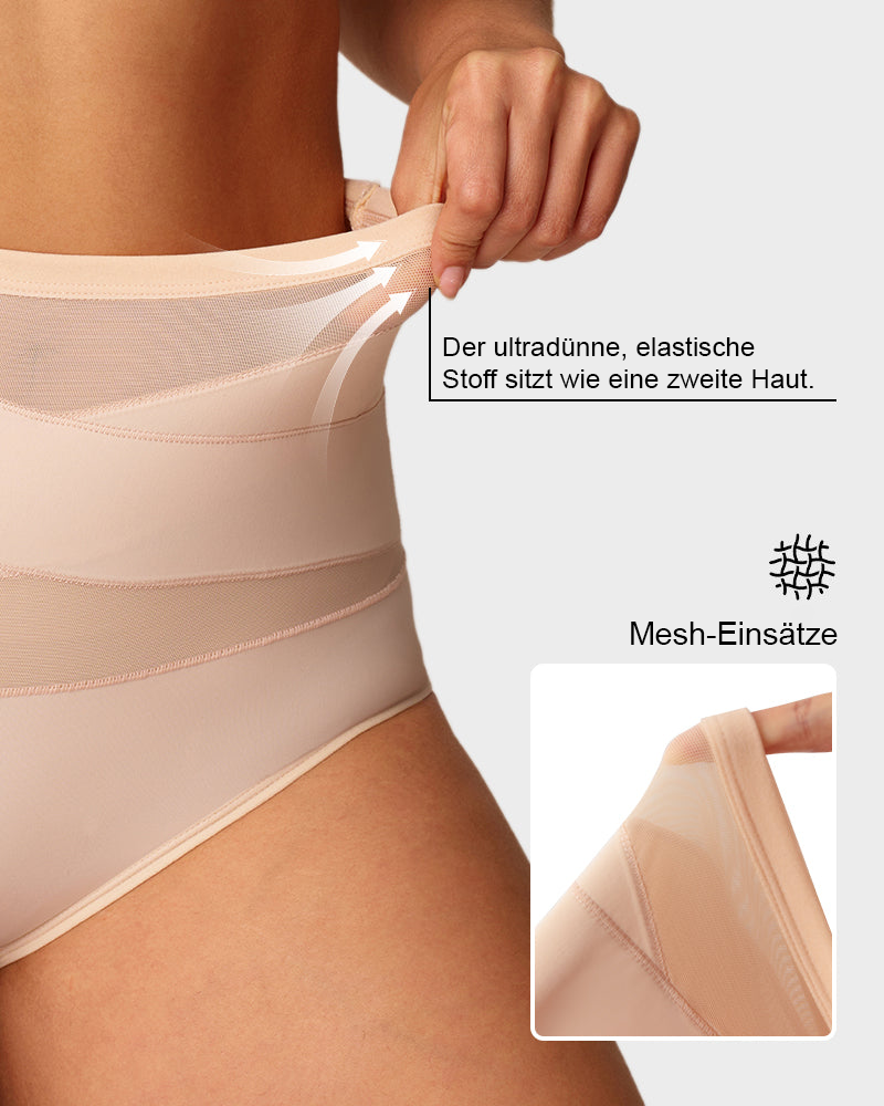 Übergrößen hochgeschnittene Bauchkontroll-Slips mit Kreuz-Design