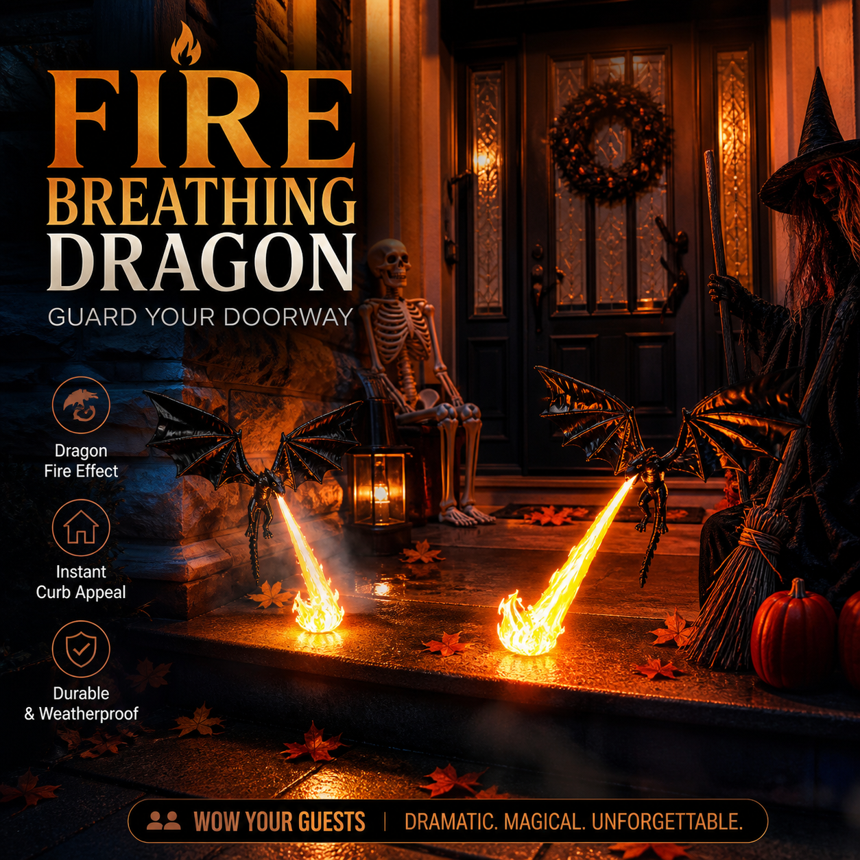 🐉 PROMO-BLITZ: 50% RABATT! 🔥 Drachenflammen-Dekoration – Seiden-PLA – Realistischer Flammeneffekt für Bücherregal & Halloween-Deko 🎃