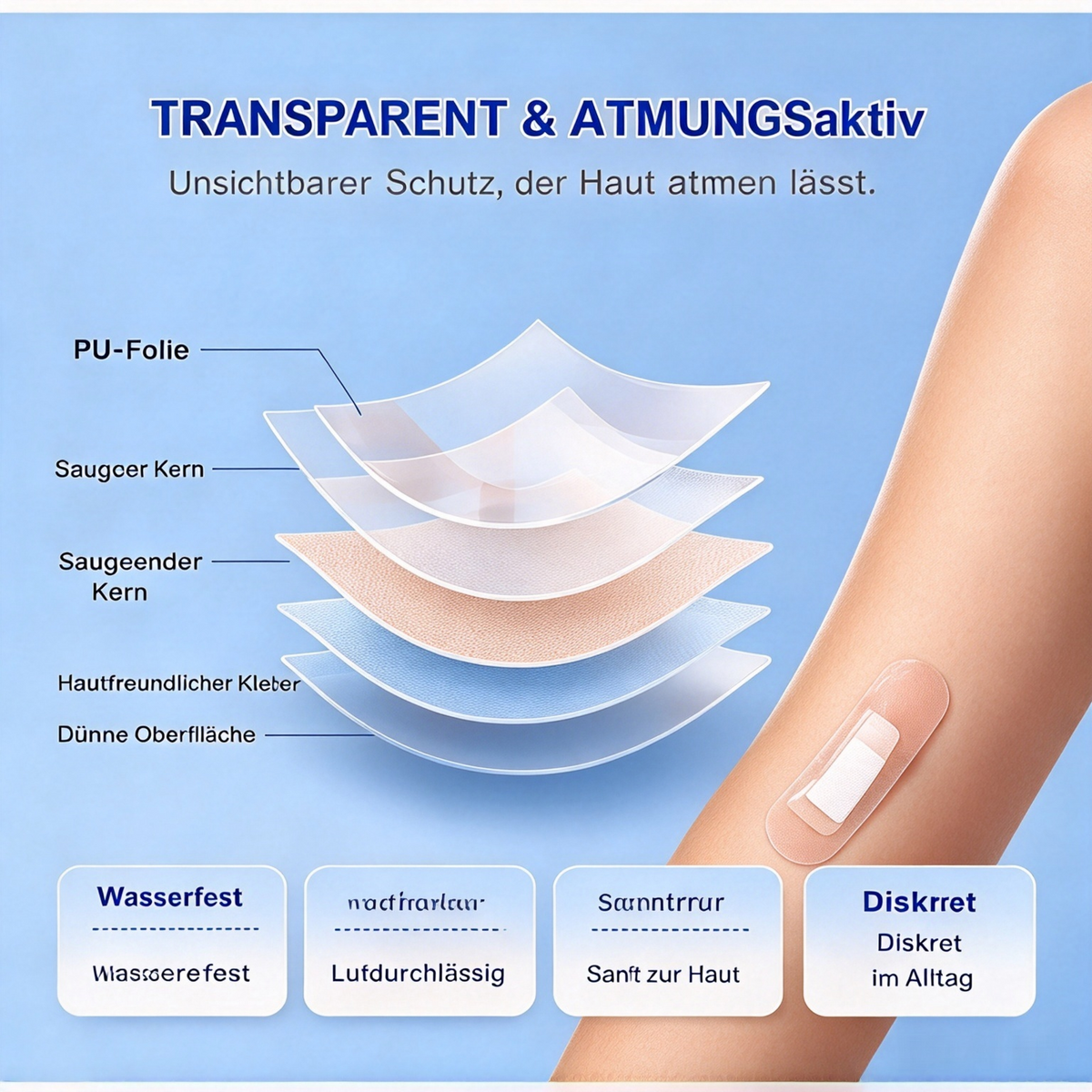 💧 Kleine Wunde & Wasser? Kein Problem! – Wasserfeste, atmungsaktive Wundpflaster – transparent, hautfreundlich & kaum spürbar – schützen zuverlässig bei Händewaschen, Duschen & unterwegs 🩹✨
