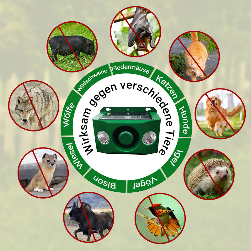 Solarbetriebene Tierabwehr-Warnlichter mit lautem Alarm