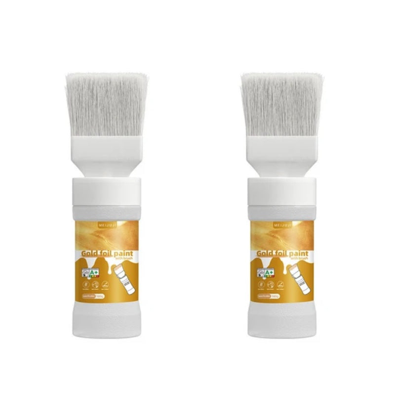 🖌️ Wasserbasierte Metallic-Silber-Farbe – Deckend, schnell trocknend & mit integriertem Pinsel – Ideal für kreative Projekte & Deko ✨