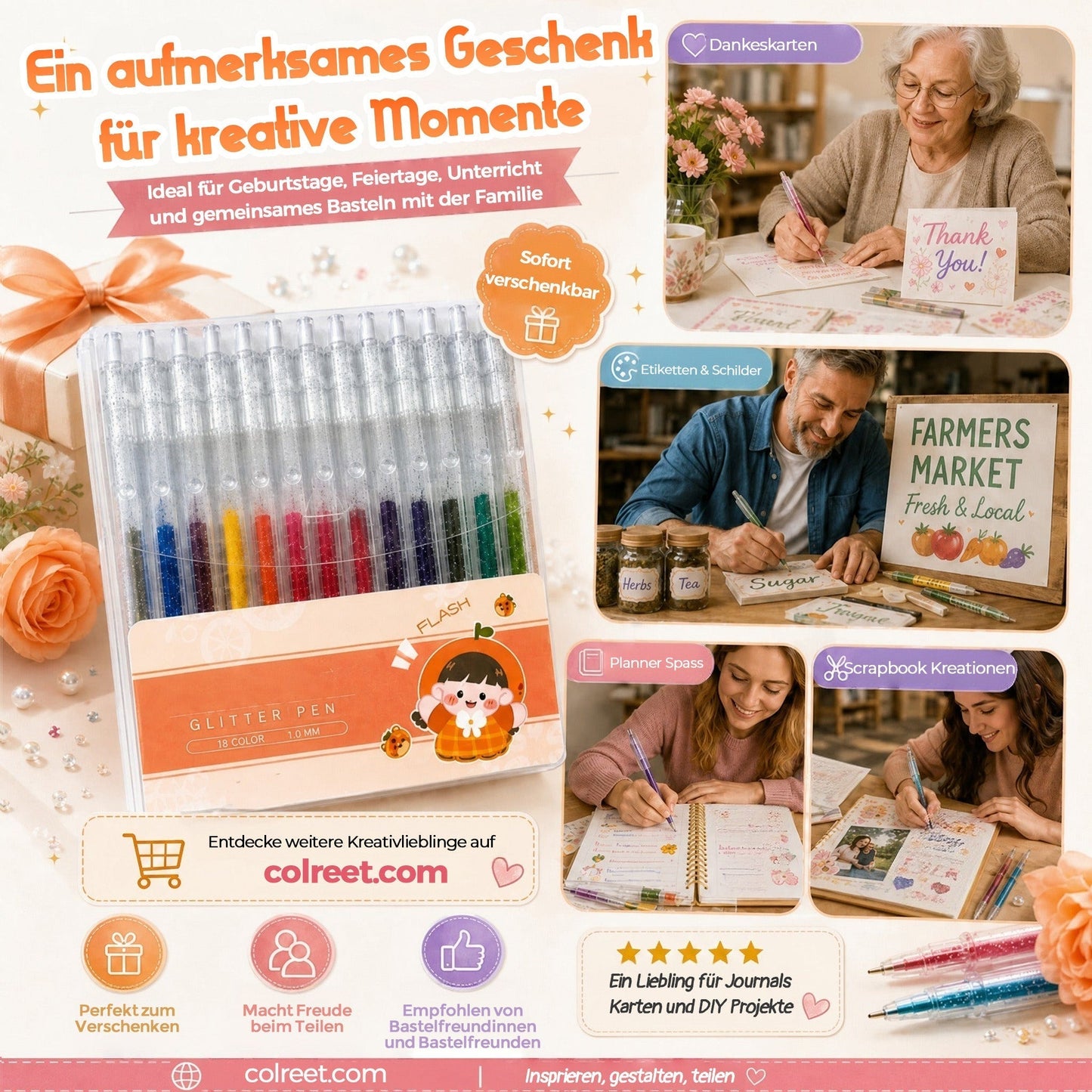 🎁LETZTER TAG DER AKTION 50% RABATT🔥Glitzer-Gelstifte-Set