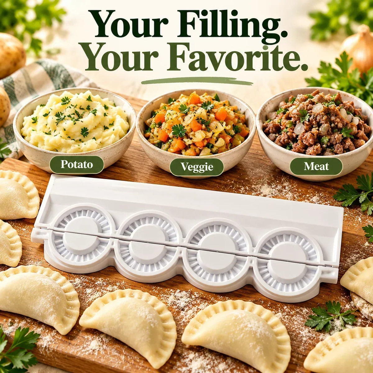🎁Neuheiten 50% RABATT💥PIEROGIES Teigtaschenformer – Küchen-Knödelform & Teigtaschenpresse