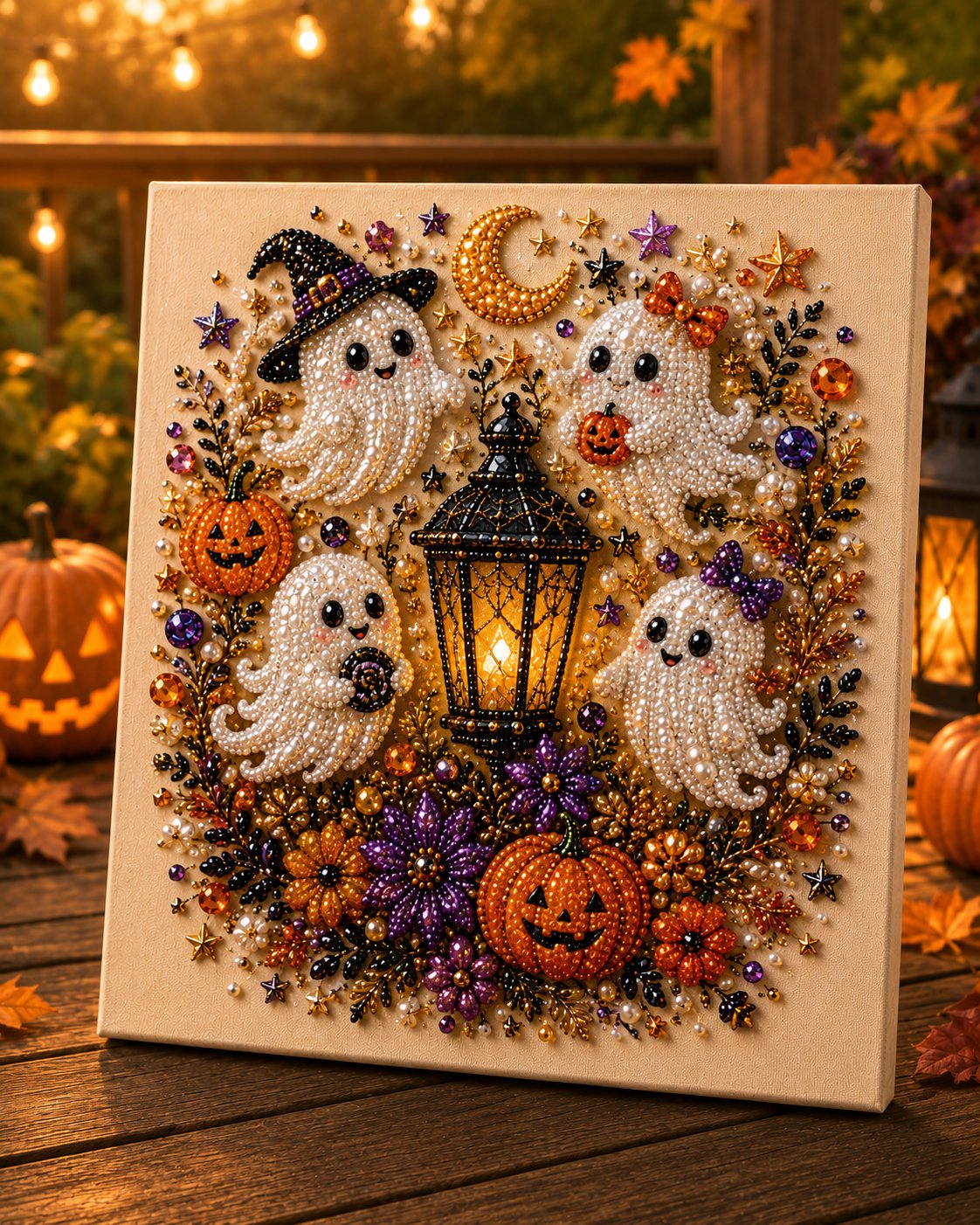 💥 Letzter Tag 56% RABATT👻✨50.000 VERKAUFT!🎃 Halloween Perlkunst DIY-Kit – Keine Malfähigkeiten erforderlich, einfach Perlen zuordnen und platzieren. Erstelle gruselig-süße Dekoration für ein gemütliches Herbst-Zuhause! 🧵🖼️