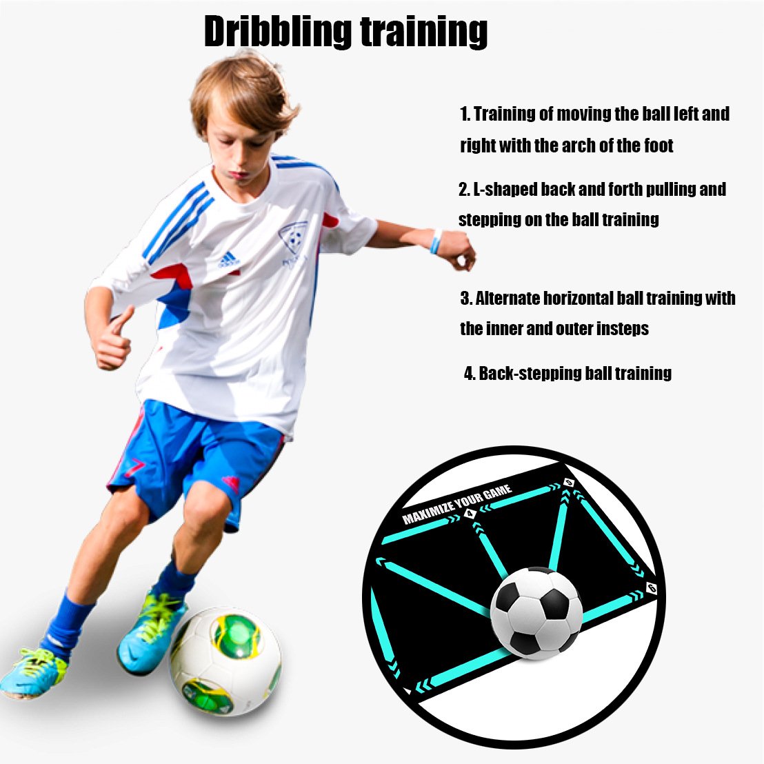 🎅LETZTER TAG DES AUSVERKAUFS 56 % RABATT – ⚽Fußballtrainingsmatte für alle Leistungsstufen, rutschfest und geräuscharm