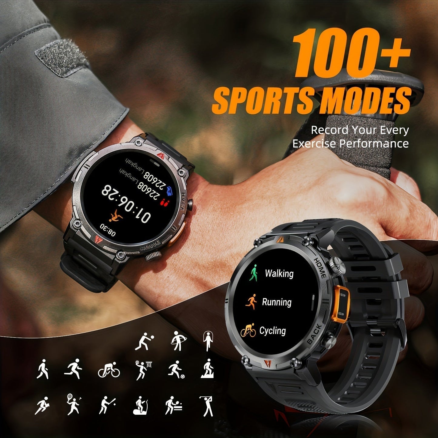 Smartwatch für Sport und Gesundheit mit LED-Leuchten