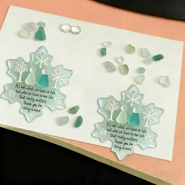 🎄Weihnachts-Vorverkauf €3.69!!☃️🌊Schneeflockenförmige Meerglas-Freundschaftsdeko❄✨ Von der Natur geformt & von Hand gefertigt!