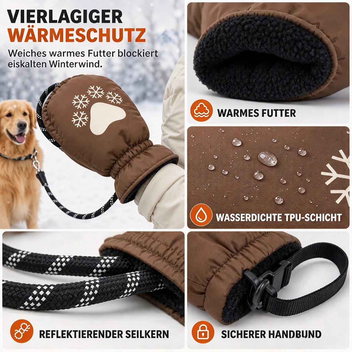 ❄️🐕 Kalte Hände beim Gassi gehen? – Jetzt 50% sparen! Winter-Hundeleine mit integriertem Handschuh – keine extra Handschuhe nötig, sicherer Halt & warme Hände bei Kälte ✨