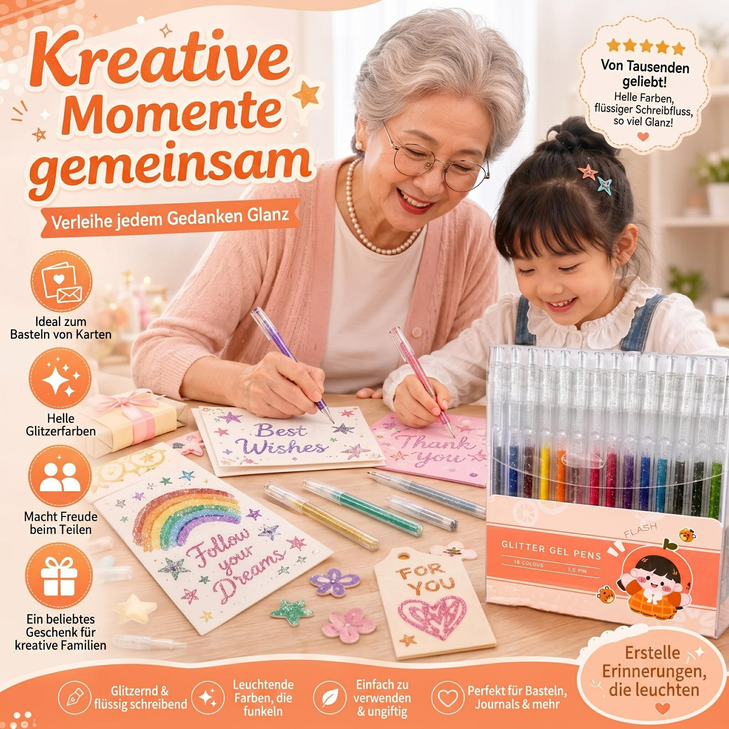 🎁LETZTER TAG DER AKTION 50% RABATT🔥Glitzer-Gelstifte-Set