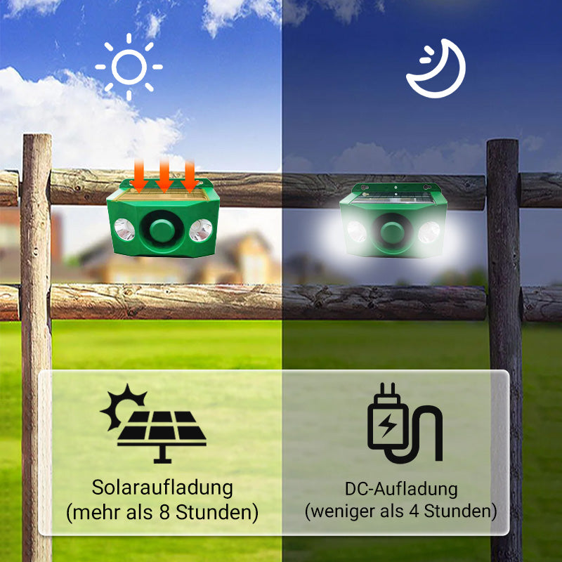 Solarbetriebene Tierabwehr-Warnlichter mit lautem Alarm