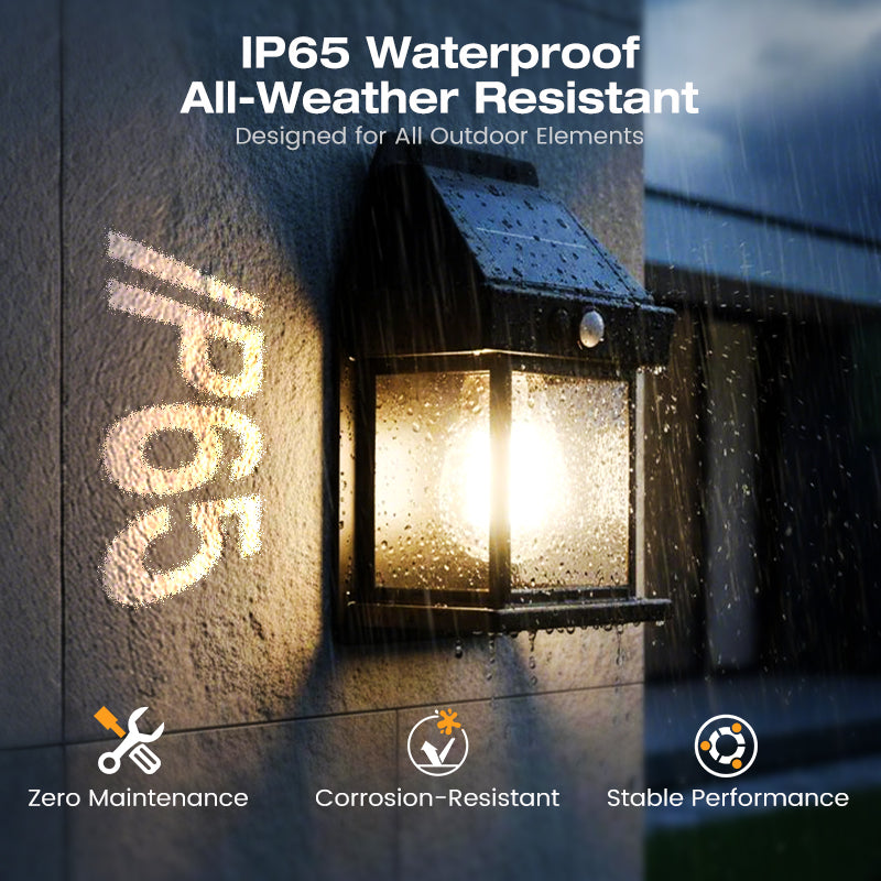 🎁 50 % RABATT! 💡 SOLAR-WANDLEUCHTE – Bewegungssensor & wetterfest 🌟🛒
