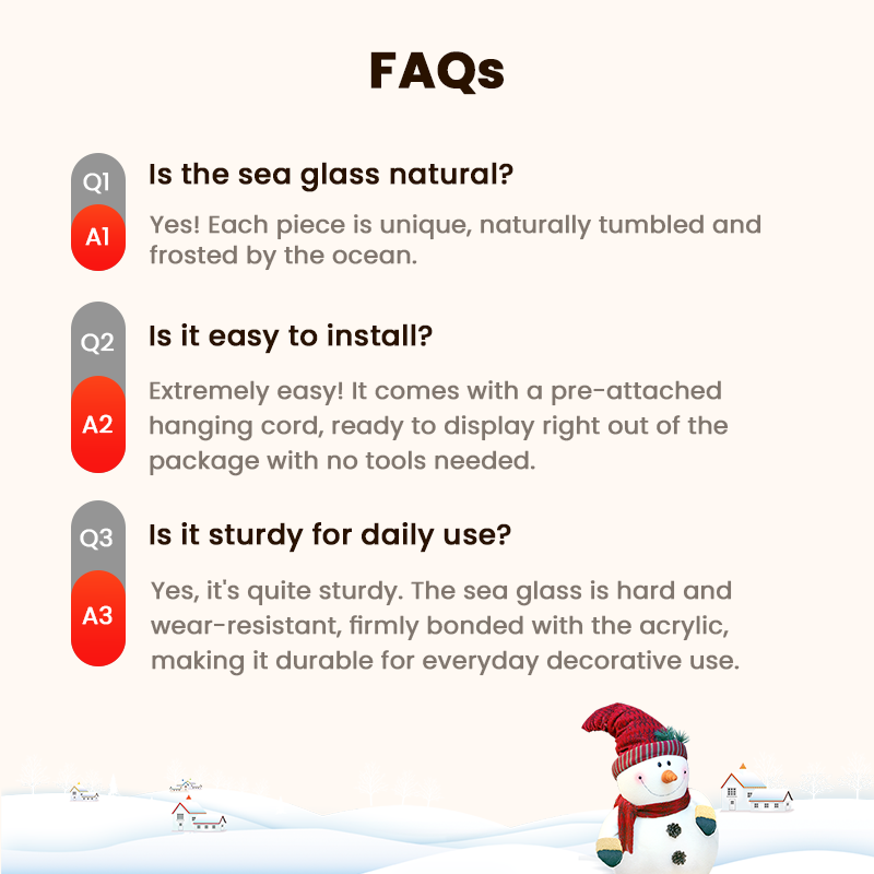 🎄Weihnachts-Vorverkauf €3.69!!☃️🌊Schneeflockenförmige Meerglas-Freundschaftsdeko❄✨ Von der Natur geformt & von Hand gefertigt!