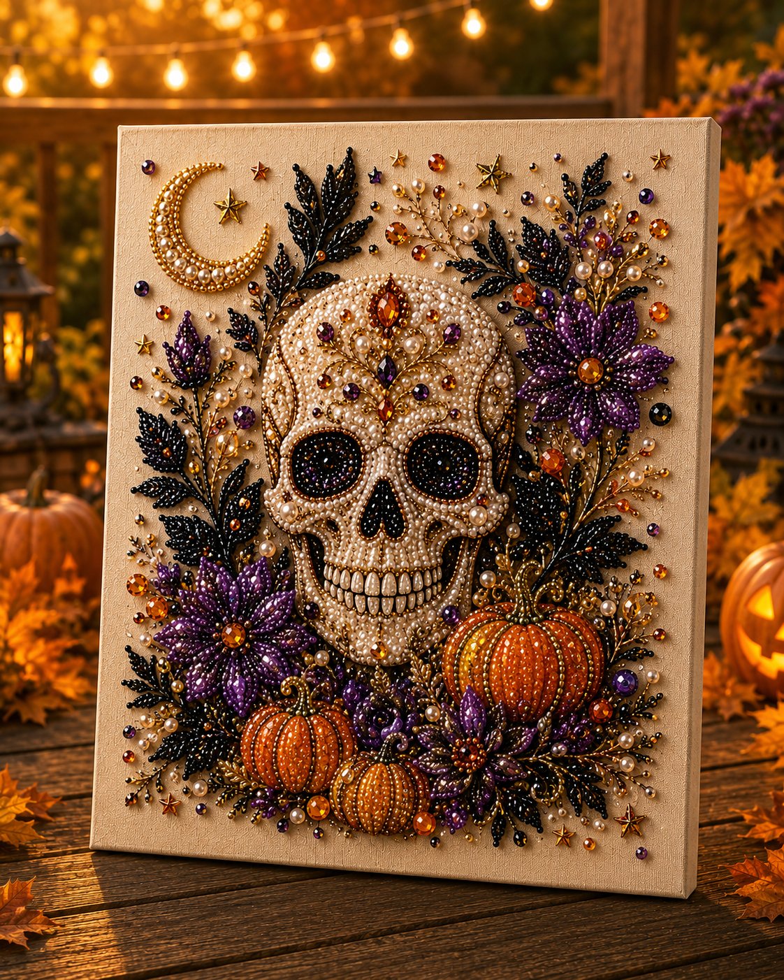 💥 Letzter Tag 56% RABATT👻✨50.000 VERKAUFT!🎃 Halloween Perlkunst DIY-Kit – Keine Malfähigkeiten erforderlich, einfach Perlen zuordnen und platzieren. Erstelle gruselig-süße Dekoration für ein gemütliches Herbst-Zuhause! 🧵🖼️