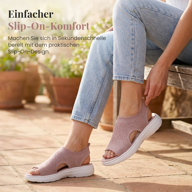 🏖️ Sommer-Sale 50% Rabatt 🏝️👡Damen Strick-Plateausandalen ✨Atmungsaktive bequeme Sommersandalen mit weicher Sohle für Stadt & Spaziergänge