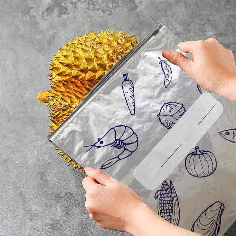 ✨ 🔥 1+1 gratis 【20 Stück】 🔥 Wiederverwendbare, verschließbare Aufbewahrungsbeutel aus Aluminiumfolie – Lebensmittelecht, auslaufsicher & vielseitig – Ideal für Frische & Ordnung in Küche & Haushalt 🏠
