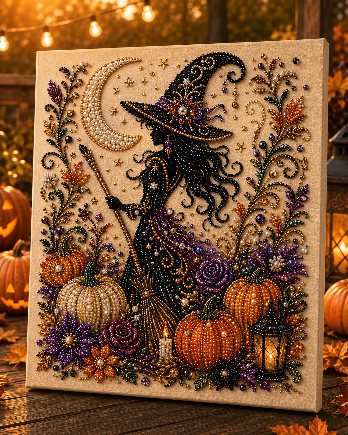 💥 Letzter Tag 56% RABATT👻✨50.000 VERKAUFT!🎃 Halloween Perlkunst DIY-Kit – Keine Malfähigkeiten erforderlich, einfach Perlen zuordnen und platzieren. Erstelle gruselig-süße Dekoration für ein gemütliches Herbst-Zuhause! 🧵🖼️