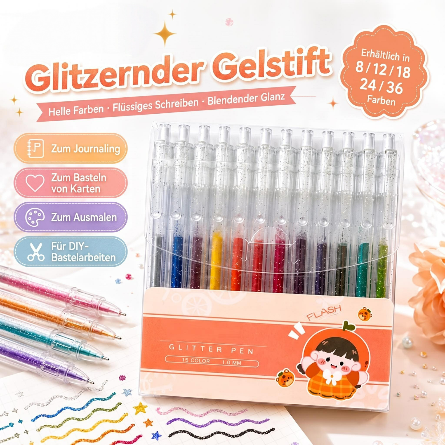 🎁LETZTER TAG DER AKTION 50% RABATT🔥Glitzer-Gelstifte-Set