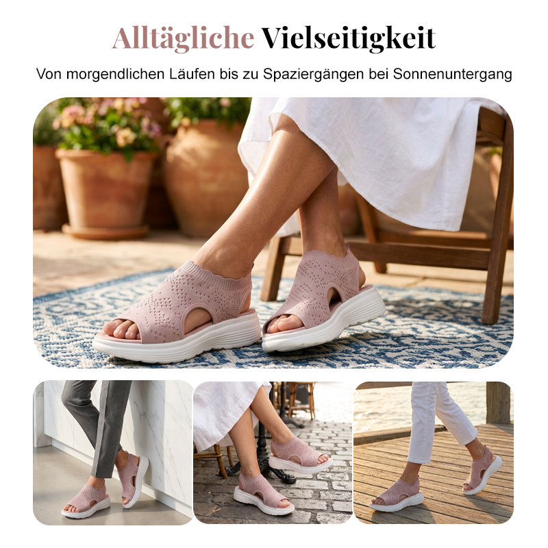 🏖️ Sommer-Sale 50% Rabatt 🏝️👡Damen Strick-Plateausandalen ✨Atmungsaktive bequeme Sommersandalen mit weicher Sohle für Stadt & Spaziergänge