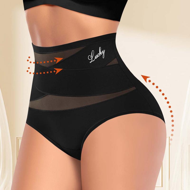 Übergrößen hochgeschnittene Bauchkontroll-Slips mit Kreuz-Design